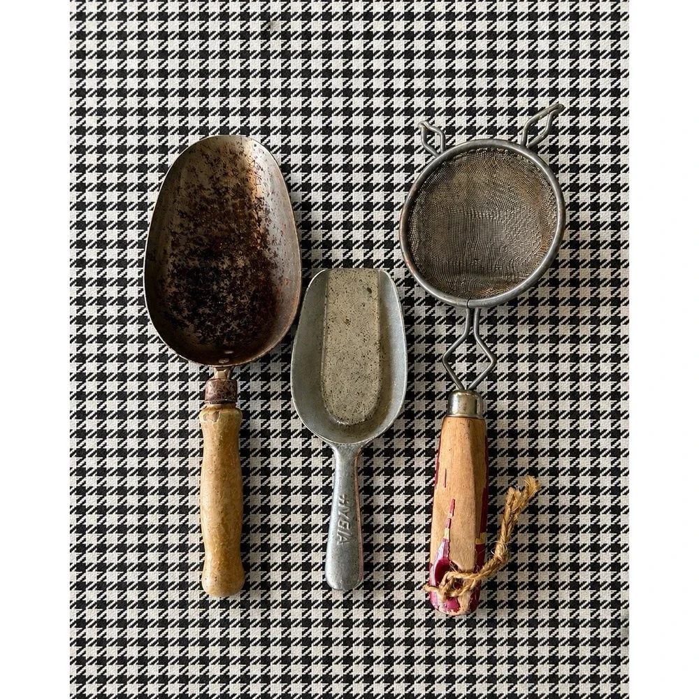 Lot 3 Scoop Spoon Strainer‎ HYGIA Germany Primitive Rustic Farmhouse VTG